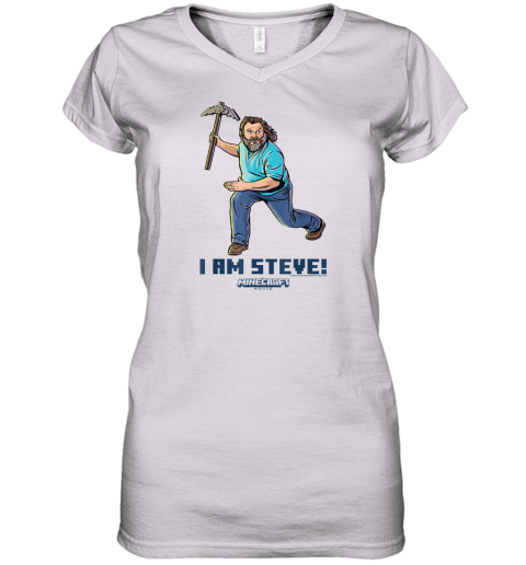 A Minecraft Movie I Am Steve Wielding Stone Pickaxe Women039S V Neck T Shirt