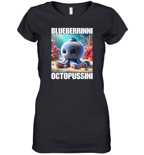 Blueberrinni Octopussini Italian Brainrot Meme Women039S V Neck T Shirt