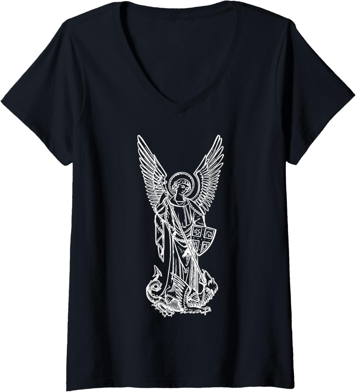 Angel Arc Tees - St Michael The Archangel Christian V-Neck