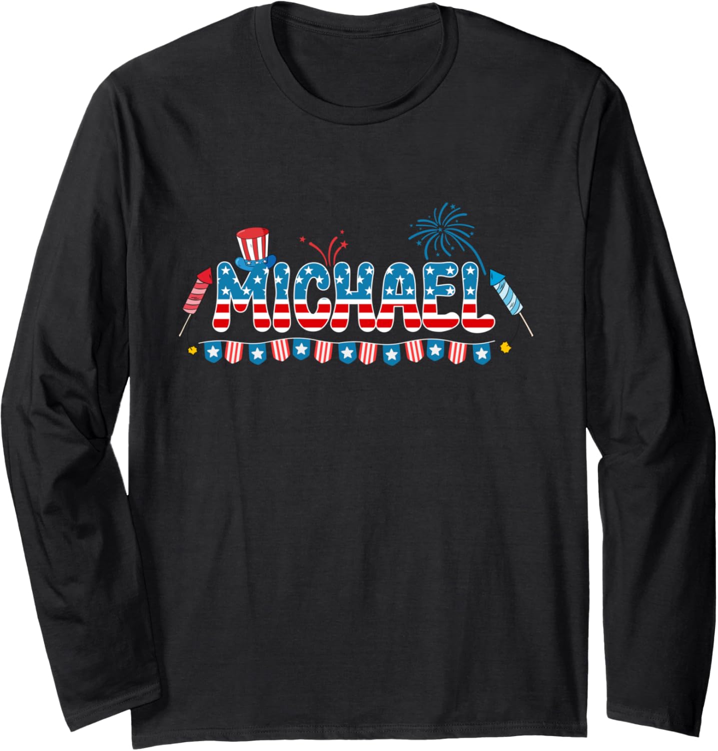 4th July Patriotic BBQ Holiday National Family Michael Long Sleeve