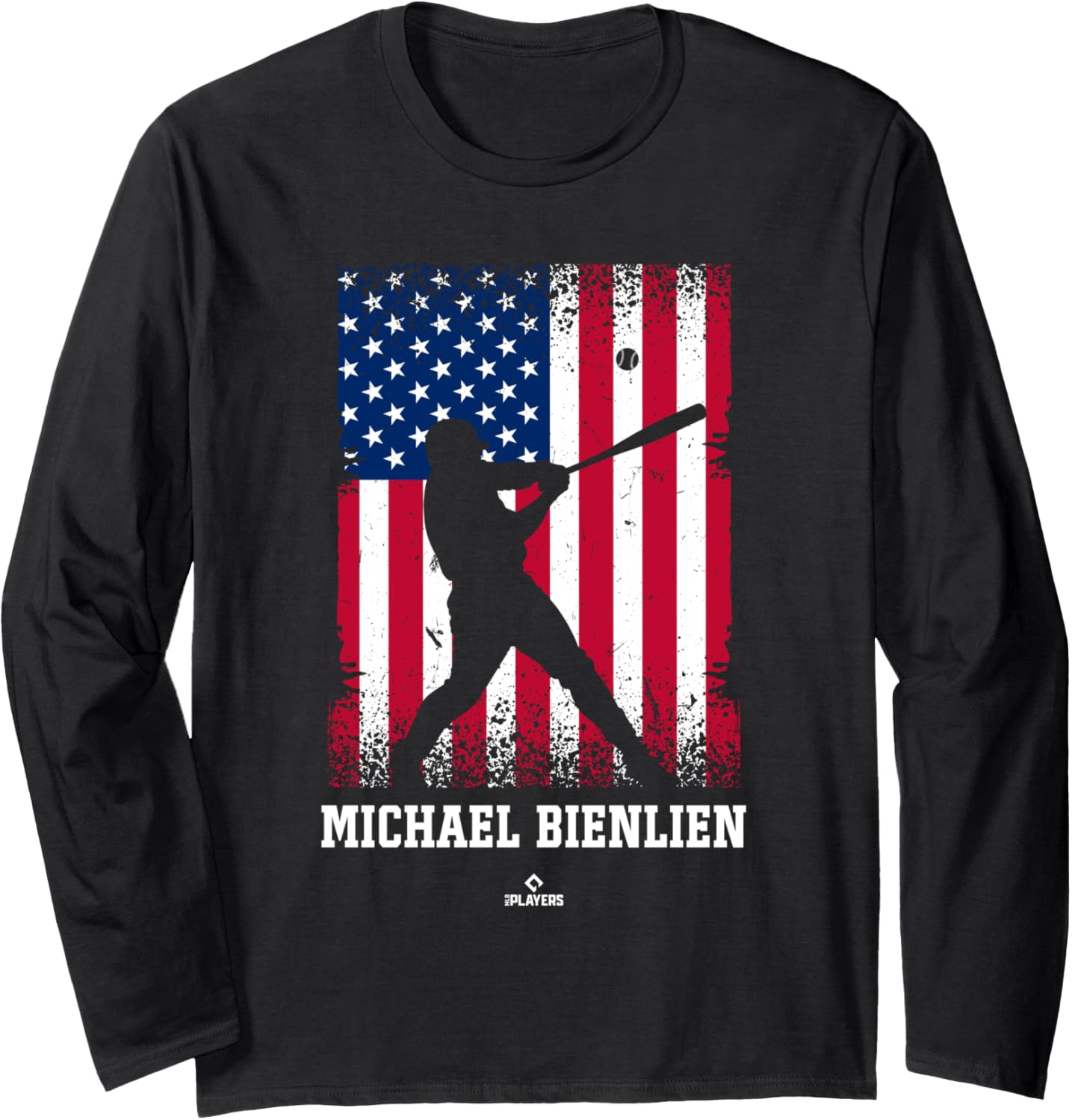 American Flag Swing Michael Bienlien Prospect Baseball Fan Long Sleeve