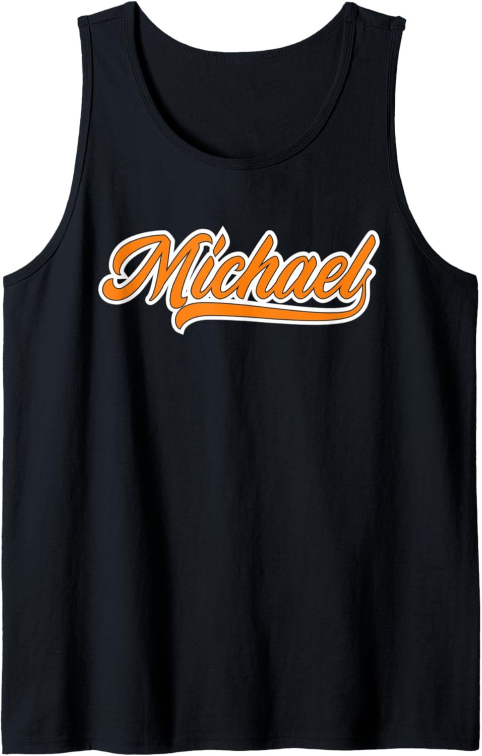 Athletic First Name Michael Cool Orange Font Tank Top