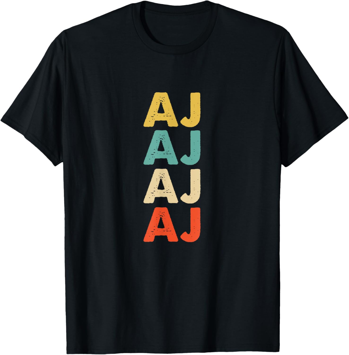 Aj Name Shirts & Gifts Unisex-Adults Personalized Aj Name T-Shirt Black Small Classic Fit Crew Neck Short Sleeve