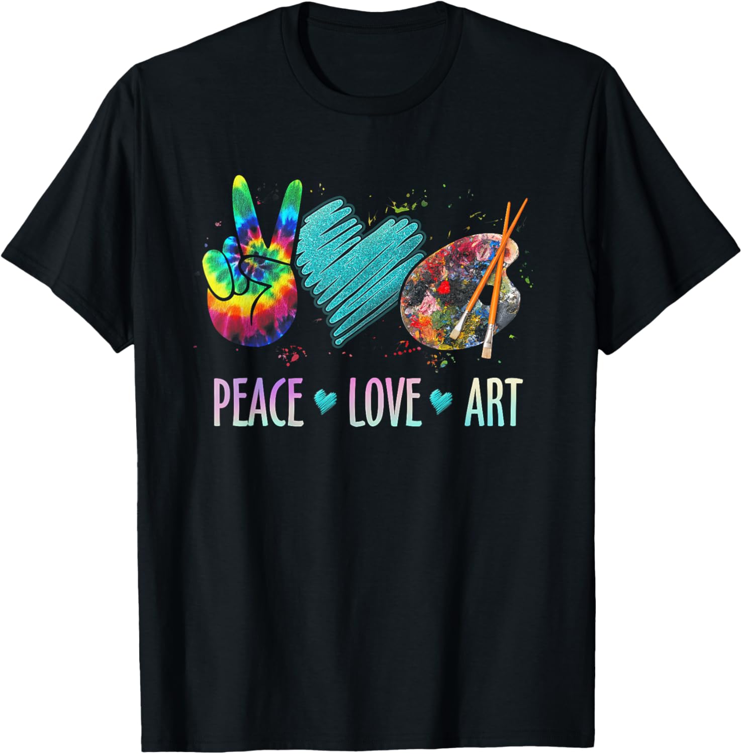 Peace Love Art Painting Palette Art Teacher Men Women