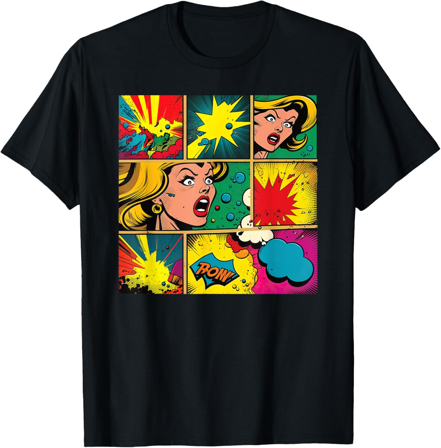 Funny Retro Comic Pop Art Shirt Fun Cartoon Comics Manga Tee