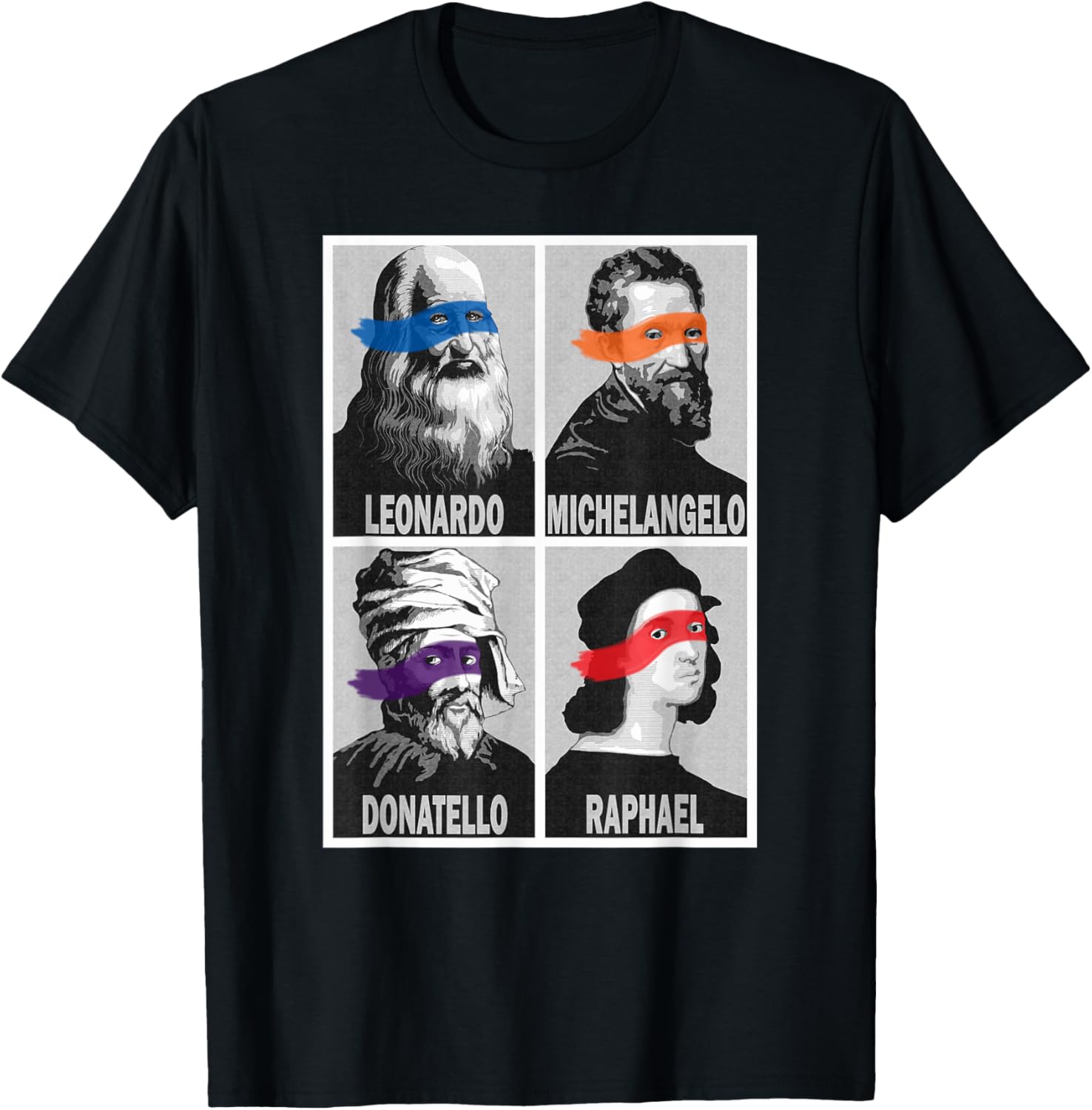 Renaissance Ninja Artists Poster Style Pop Art T Shirt