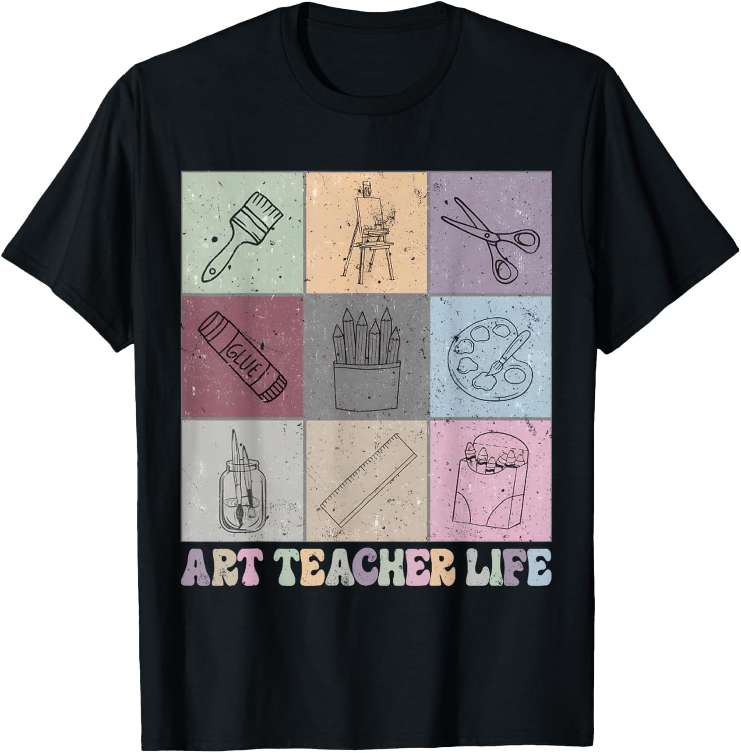 Funny Art Teacher Life Retro Groovy Teaching Future Artists