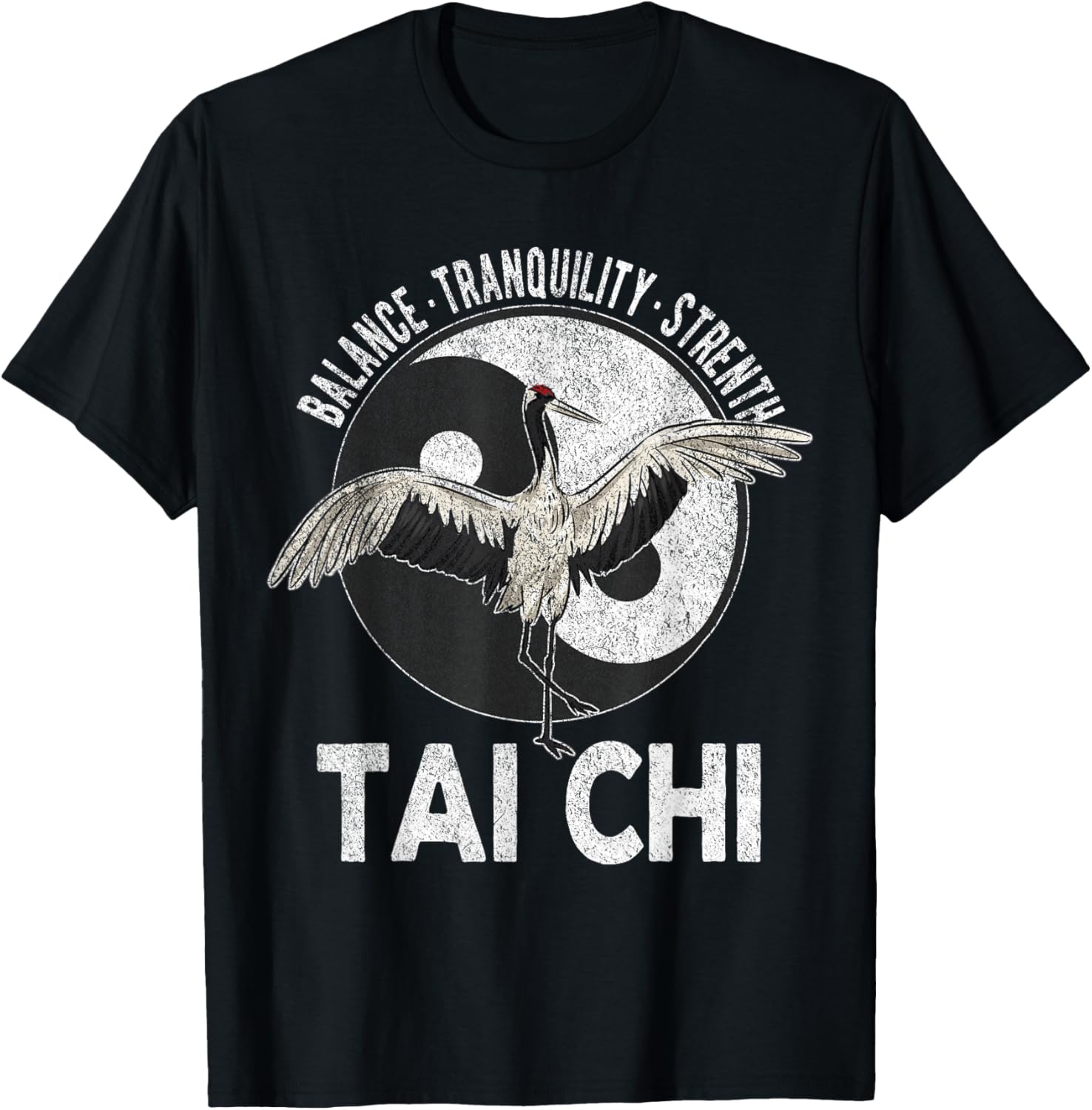 Tai Chi Yin Yang Crane Chinese Martial Arts Retro Vintage
