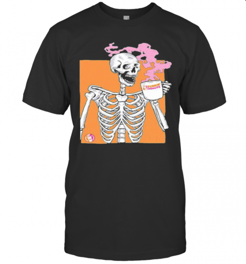 Colorful Skeleton Drink Dunkin Donuts Coffee T Shirt