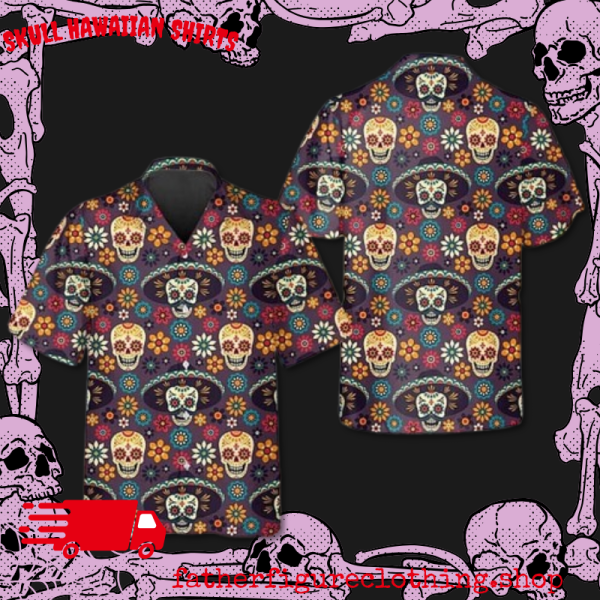 Day Of The Dead Skull Pattern Aloha 3D Hawaiian Shirt