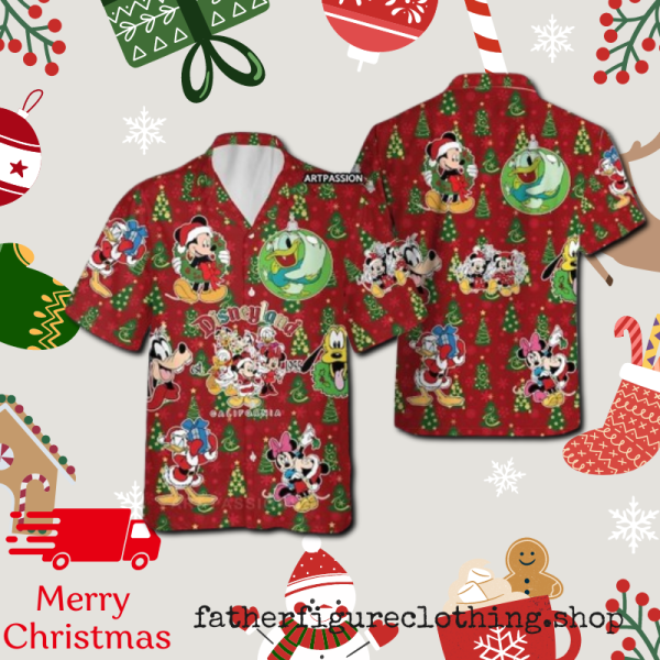 Disneyland Retro Mickey Friends Disney Christmas Hawaiian Shirts