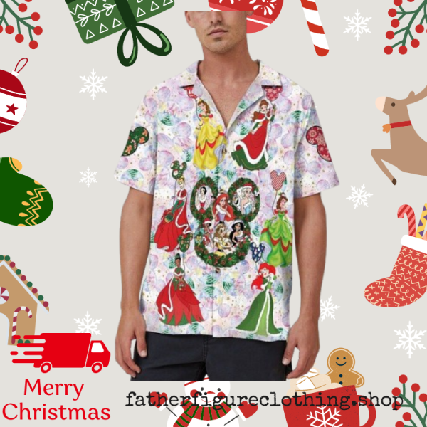 Disneyworld Princess Hawaiian Disneyland Christmas Aloha Shirts