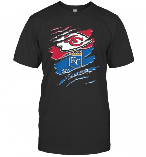 Kansas City Chiefs And Kansas City Royals Football T Shirt