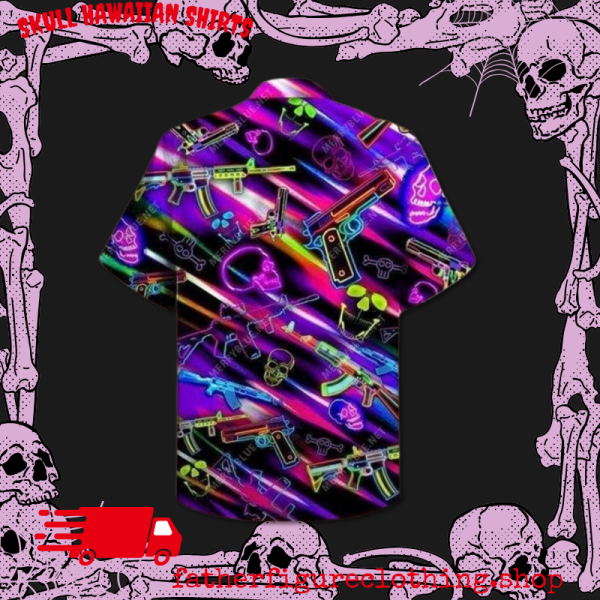 Celebrating Skull And Gun Elegance Style Tropical Hawaiian Shirt