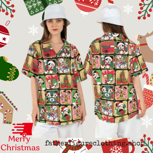 Disneyland Xmas Santa Mickey Friends Disney Christmas Hawaiian Shirts