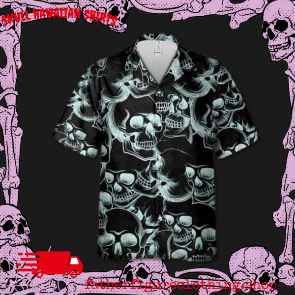 Black Smoke Skull Affliction 3D Hawaiian Shirt
