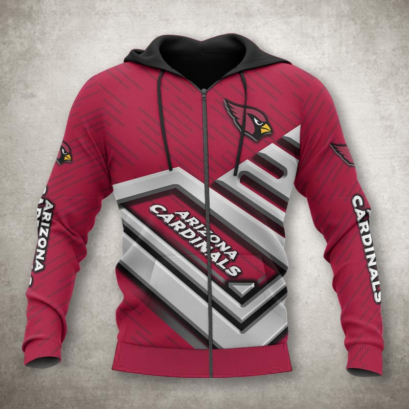 Arizona Cardinals Zip Up Hoodies Nfl Printed