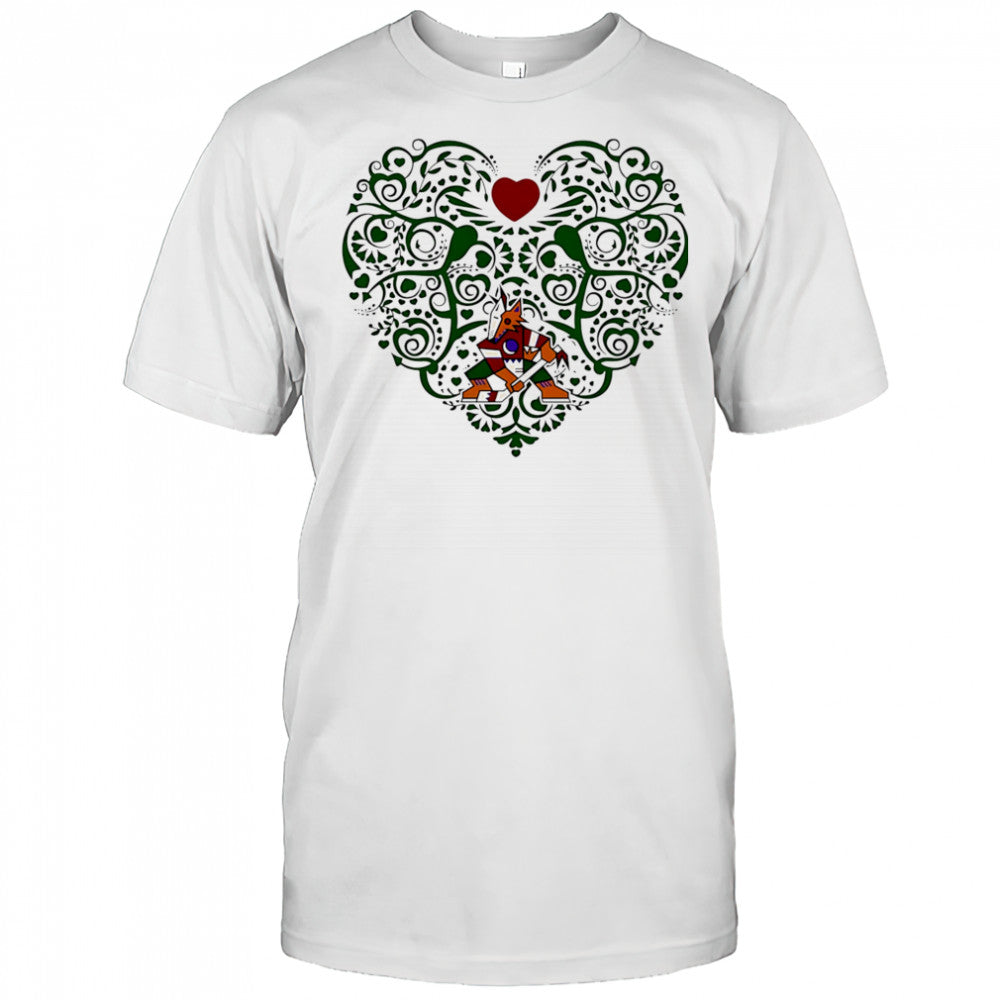 Arizona Coyotes Floral Pattern Heart logo shirt