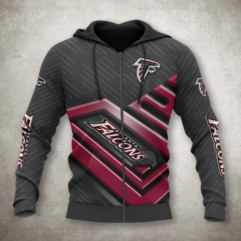 Atlanta Falcons Zip Up Hoodies Nfl Printed
