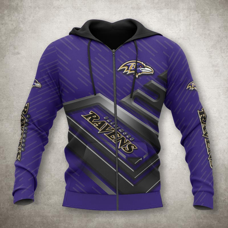 Baltimore Ravens Zip Up Hoodies Nfl Printed