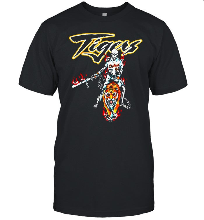 Baseball Skeleton Sana Detroit Tigers T shirt