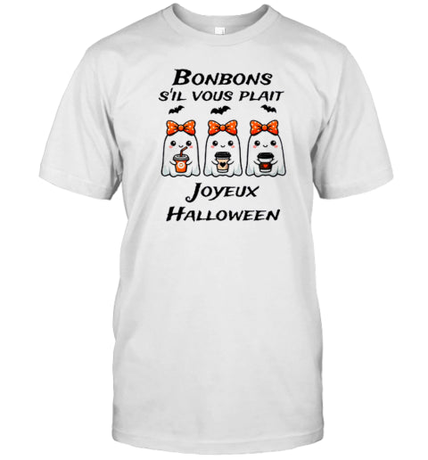 Bonbons S&#39;il Vous Plait Joyeux Halloween Teacher T Shirt