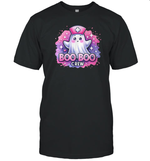 Boo Boo Crew Nurse Pink Ghost Halloween Costume For Women T Shirt