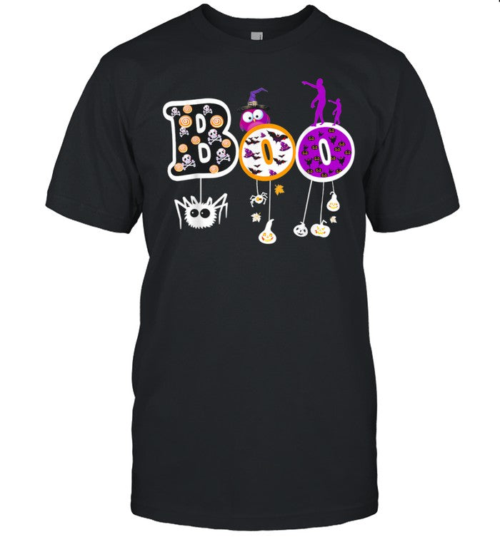 Boo Halloween Costume Spiders, Ghosts, Pumkin & zombie shirt