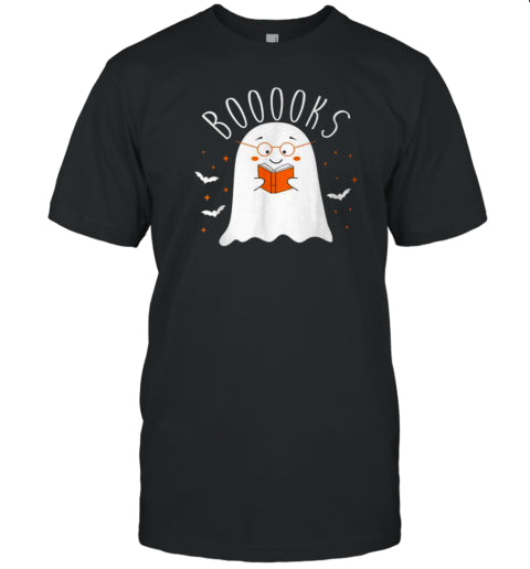 Booooks Halloween Cute Ghost Reading Library Books T Shirt