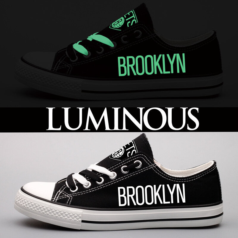 Brooklyn Nets Nba Luminous Low Top Canvas Shoes Sneakers T Dj60Hy