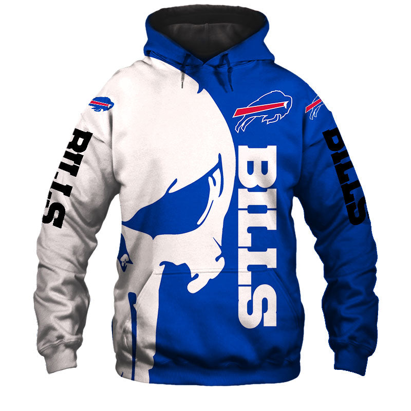 Buffalo Bills Hoodies Mens Skull Printed For Men