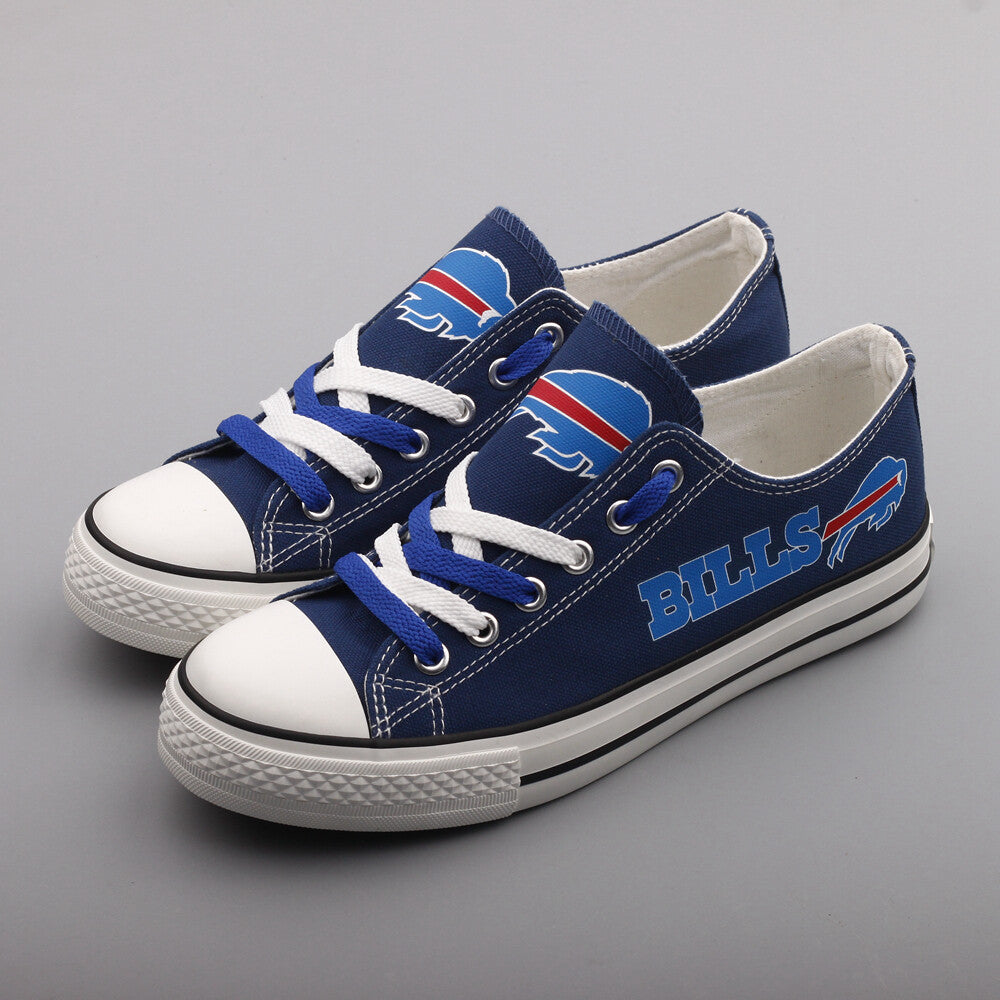 Buffalo Bills Nfl Fans Low Top Canvas Shoes Sneakers Blue T Dbs62L Personalized