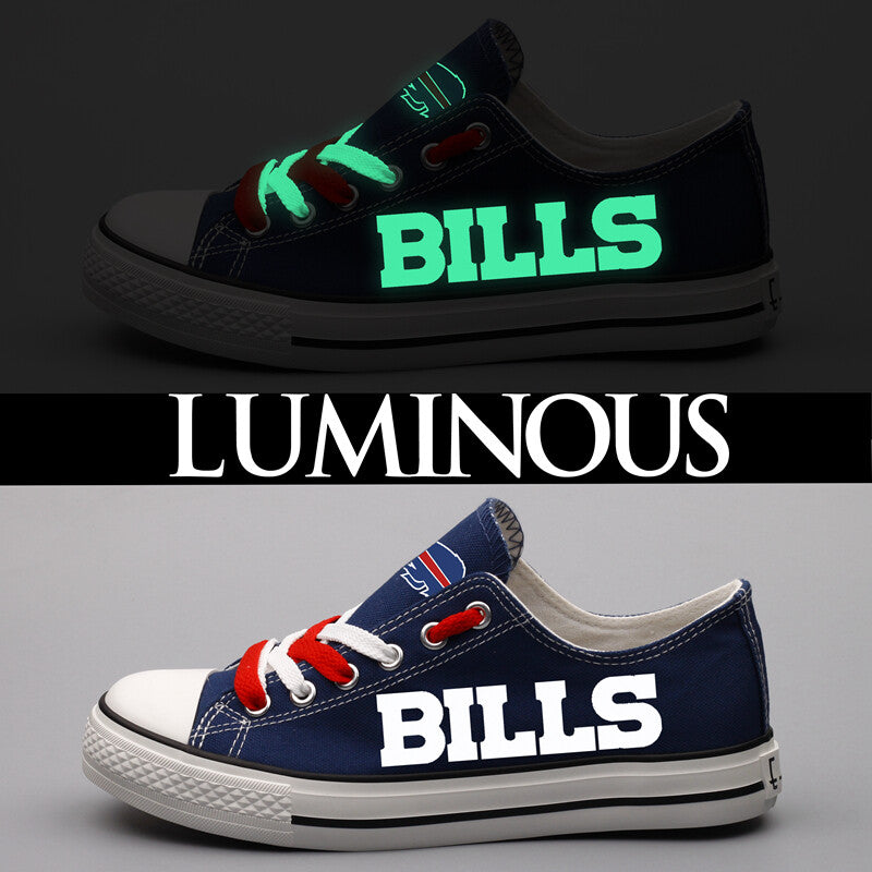 Buffalo Bills Nfl Fans Luminous Low Top Canvas Shoes Sneakers Blue T Df31Ly Personalized