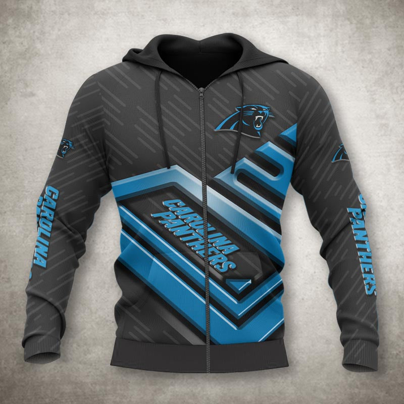Carolina Panthers Zip Up Hoodies Nfl Printed