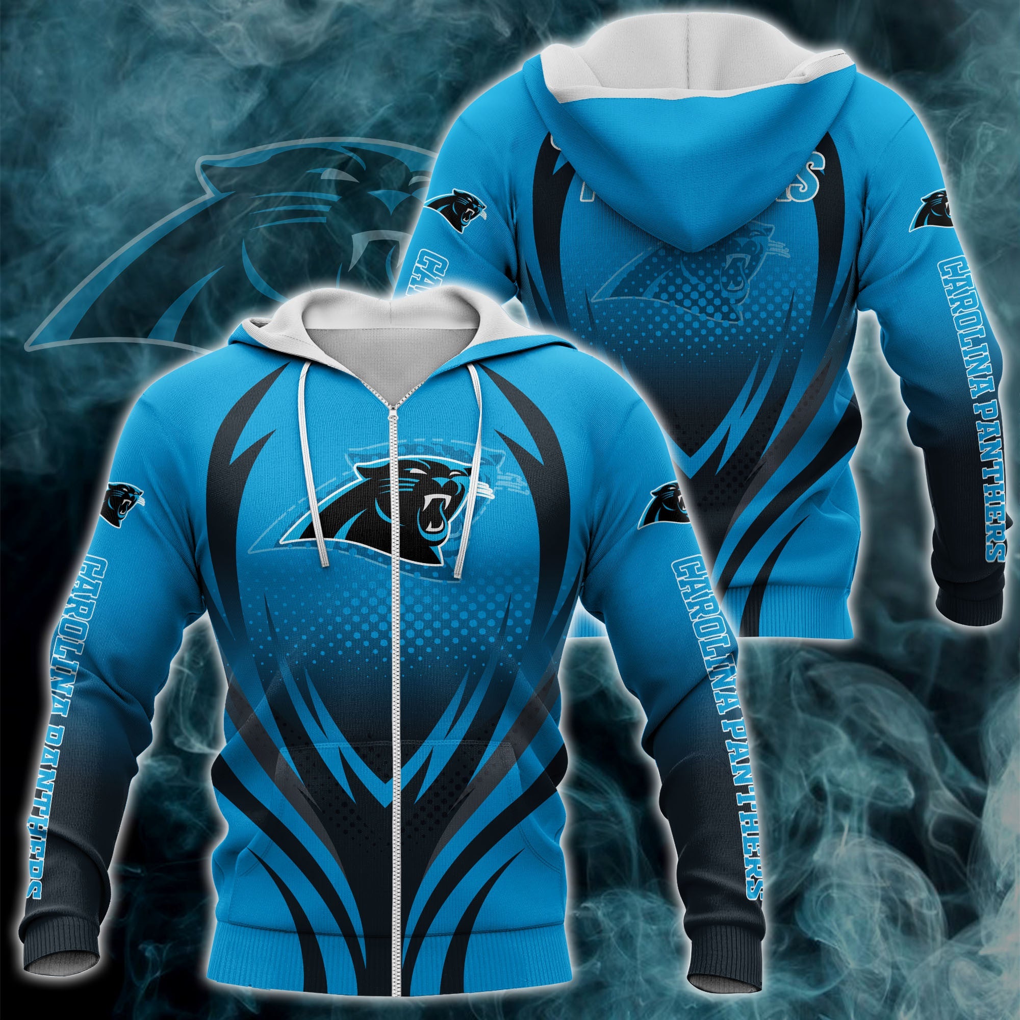 Carolina Panthers Zipper Hoodie 3D Print H04Fs Nfl Printed