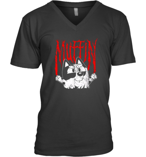 Bluey Muffin Metal V Neck T Shirt