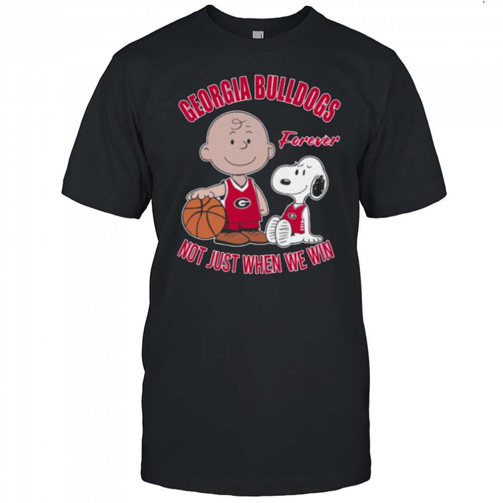 Charlie Brown And Snoopy Georgia Bulldogs Forever Not Just When We Win Shirt