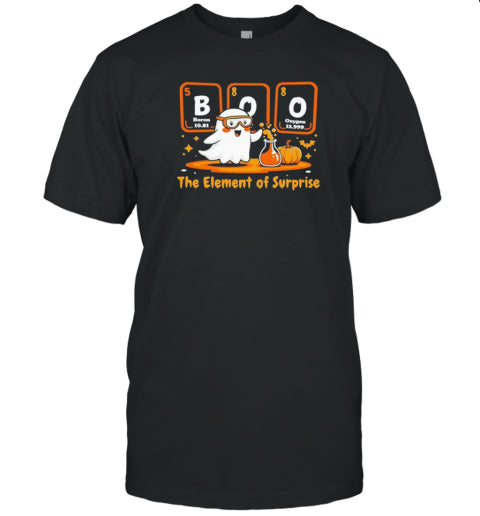 Chemistry Boo The Element Of Surprise Cute Chemist Halloween T Shirt