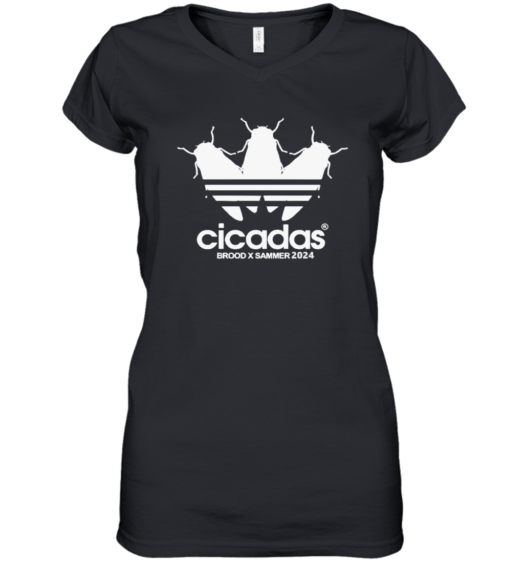 Cicadas Shirt Cicada Brood X Sammer 2024 Womens V Neck T Shirt