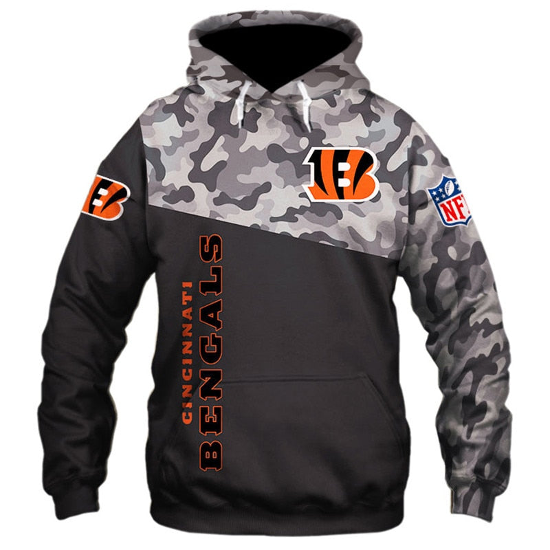 Cincinnati Bengals Military Hoodies Long Sleeve Pullover