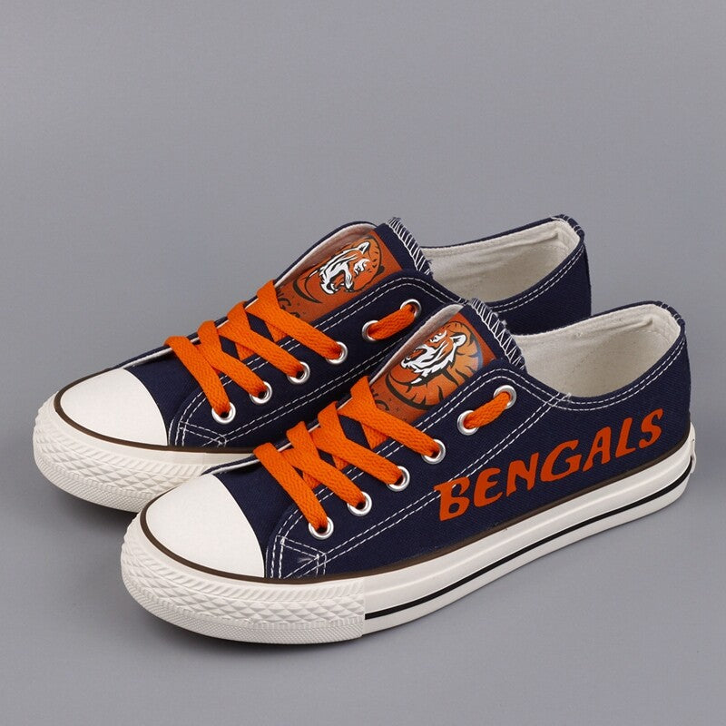 Cincinnati Bengals Nfl Low Top Canvas Shoes Sport Sneakers T D704L