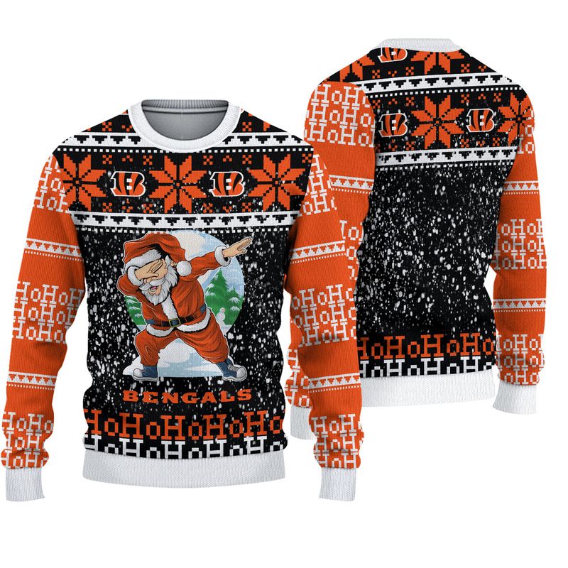 Cincinnati Bengals Sweatshirt Santa Claus Ho Ho Ho Nfl Printed