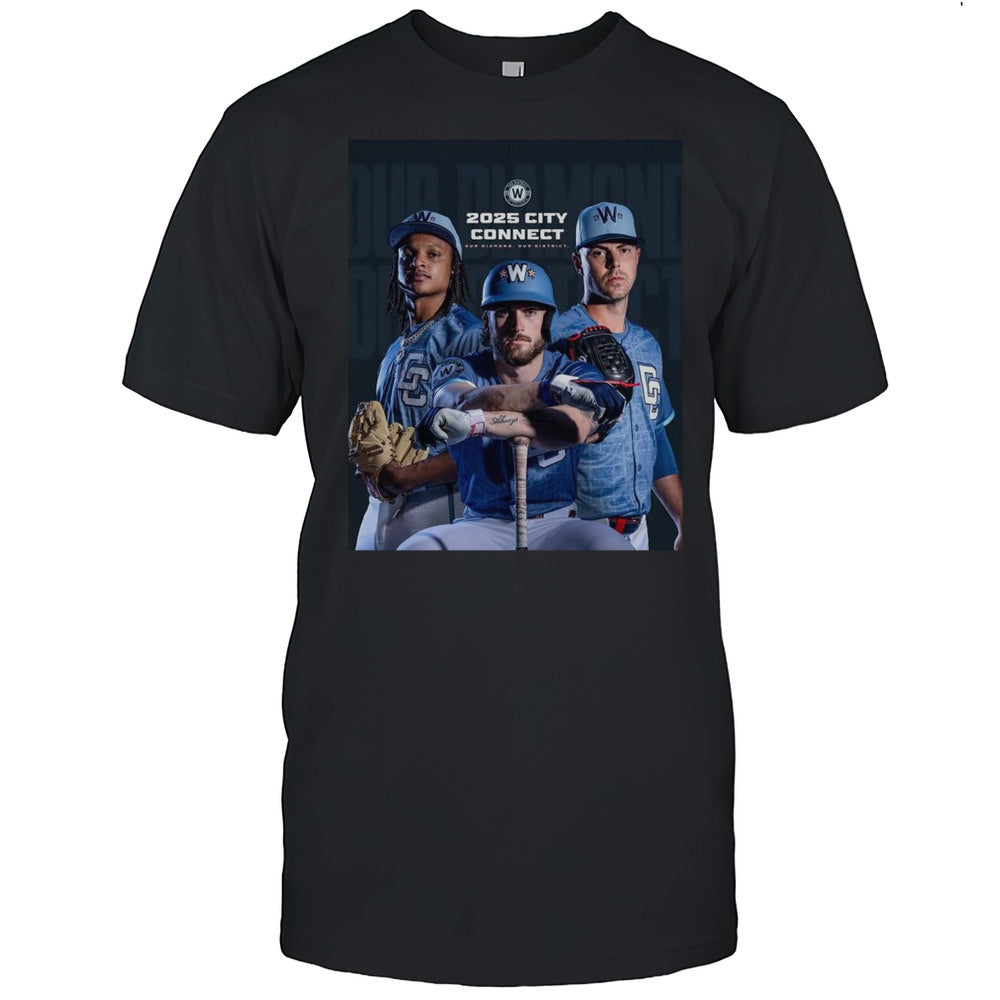 CJ Abrams Dylan Crews MacKenzie Gore Washington Nationals 2025 City Connect Our Diamond Our District MLB T shirt