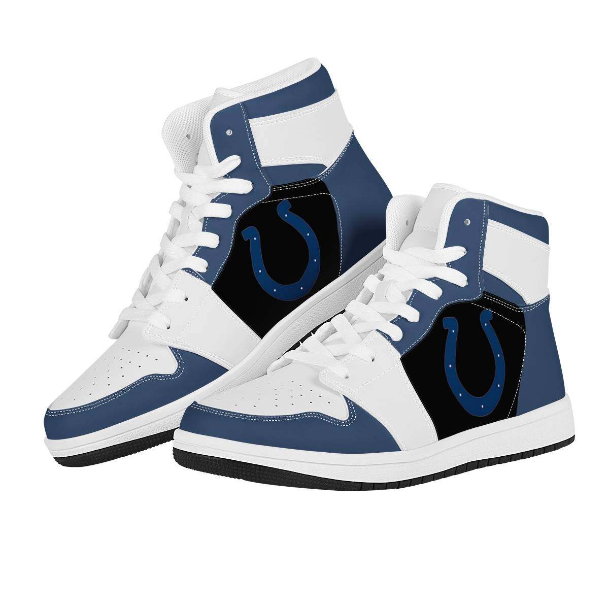 Customize Indianapolis Colts High Top Leather Sneakers Casual Shoes Wzx0074Z92