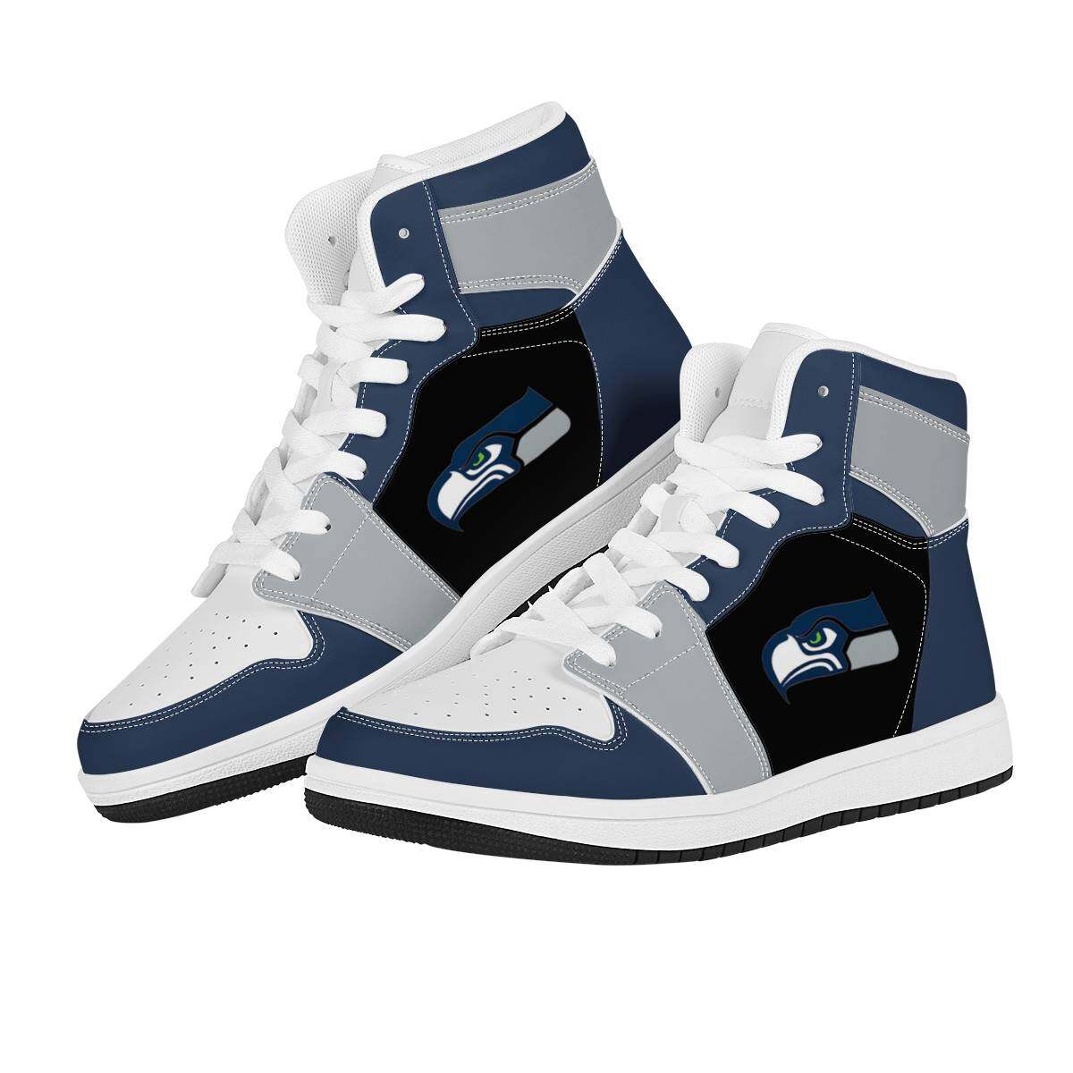Customize Seattle Seahawks High Top Leather Sneakers Casual Shoes Wzx0137Z92