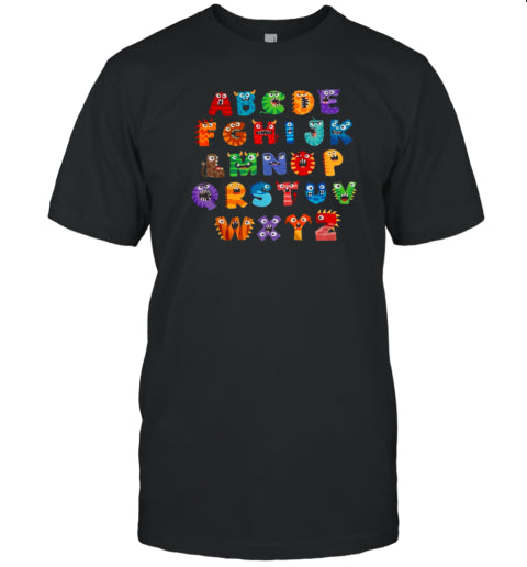 Cute Halloween Monster Alphabet School Tote Bag T Shirt