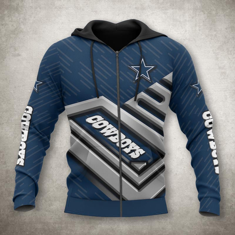 Dallas Cowboys Zip Up Hoodies Nfl Printed