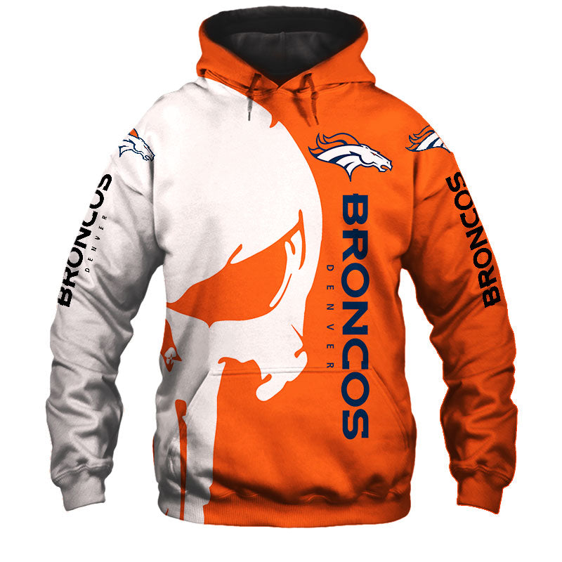 Denver Broncos Mens Hoodies Skull Printed For Men