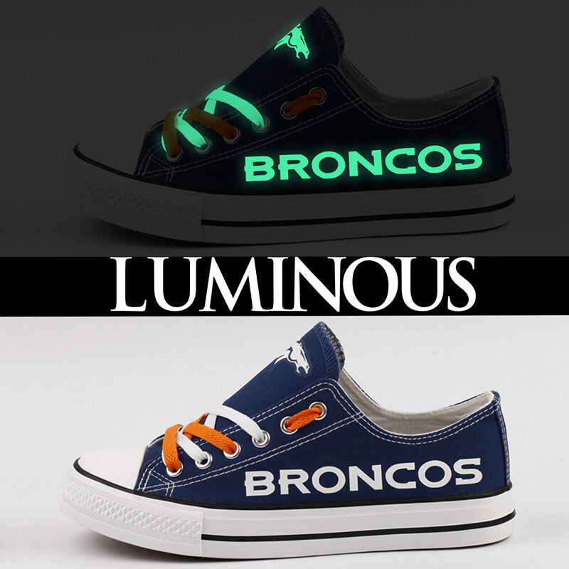 Denver Broncos Nfl Fans Luminous Low Top Canvas Shoes Sneakers Blue T Df07Ly Personalized