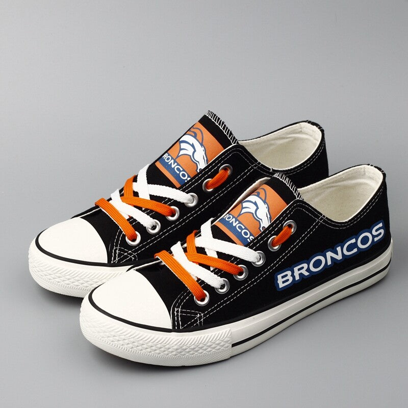 Denver Broncos Nfl Football Fans Low Top Canvas Shoes Sneakers T D820H